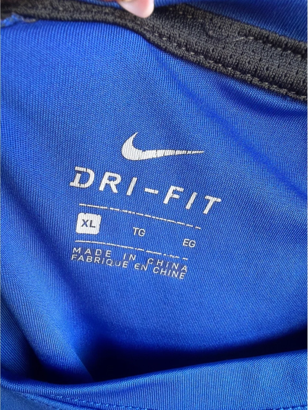 Nike Dri-FIT Long Sleeve Shirt XL Blue with Black Accents